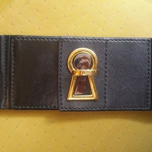 Dolce Gabbana Black Leather Gold Metal Lock Belt